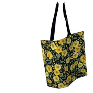 NWT Old Navy Black & Yellow Floral Tote Bag